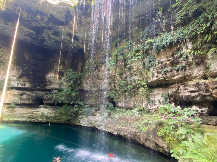 digital nomad exploring Cenote Mayan Wells